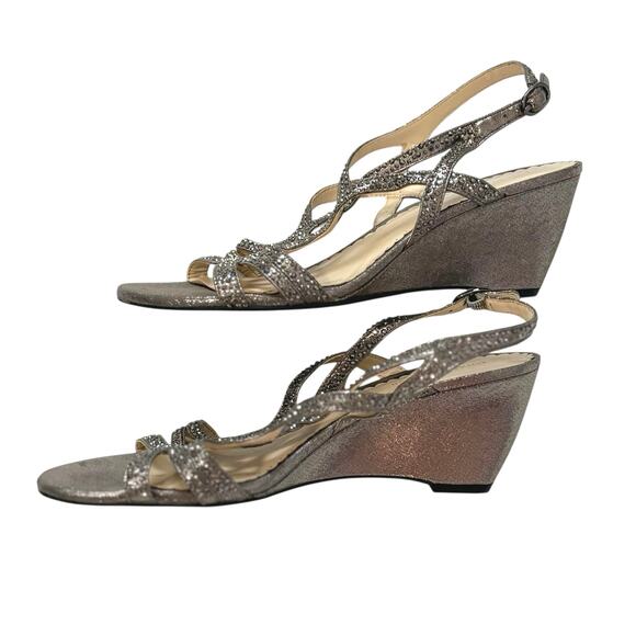 Charter Club Sparkly Silver Wedge Sandals - Size 9M Heels - Excellent Condition - Picture 5 of 9